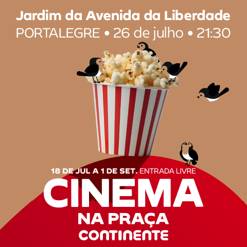 “Cinema na Praça” em Portalegre, dia 26 de julho, no Jardim da Avenida da Liberdade
